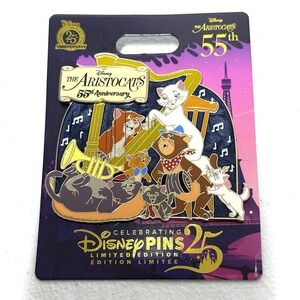 Disney The‎ Aristocats 55th Anniversary Mini Jumbo Pin Limited Edition 2000 NEW